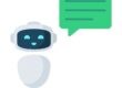 robot with AI answering text