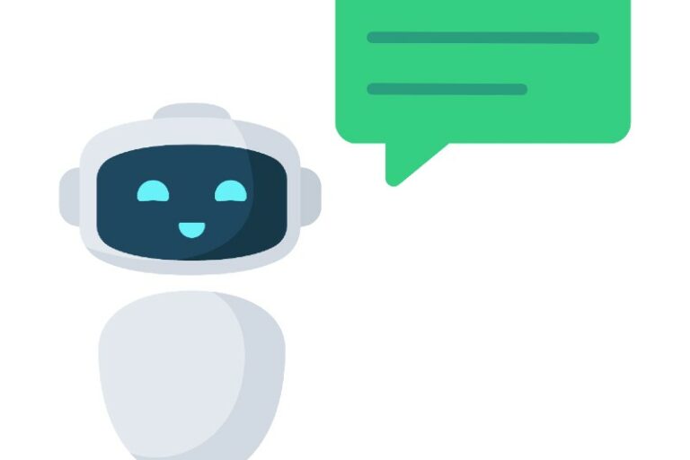 robot with AI answering text